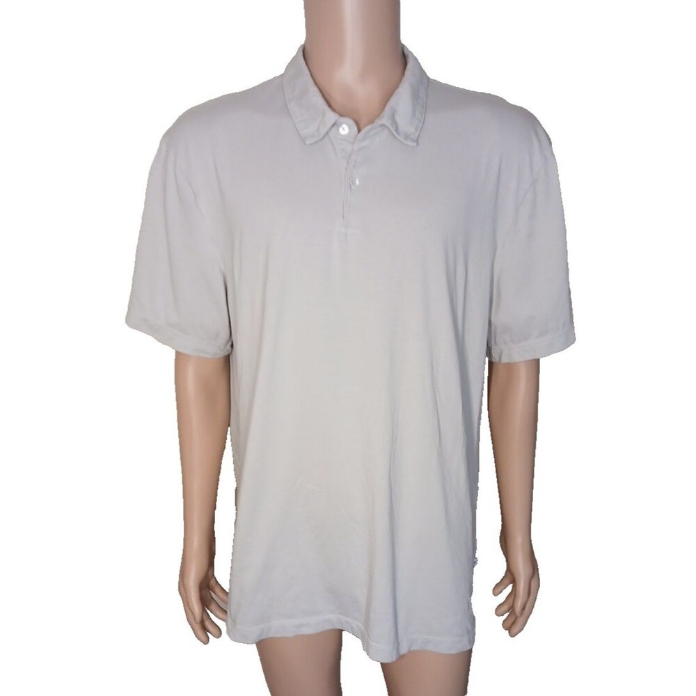 Standard JAMES PERSE Men's POLO 100% Supima Cotton Size 5 Gray Shirt XXL     T33